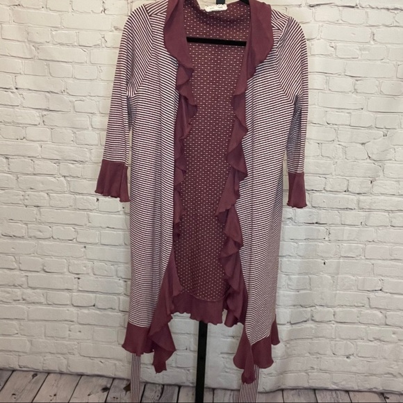 Lili's Closet Striped Ruffled Cardigan - Picture 1 of 5